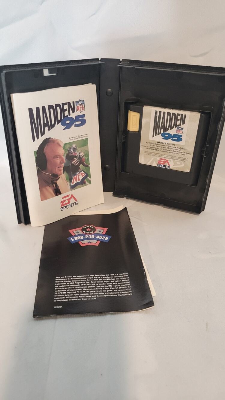 Madden NFL 95 Sega Genesis Complete CIB Cartridge Manual Case EA Sports